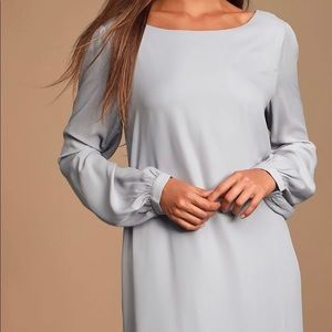 Lulus Status Update Light Gray Shift Dress